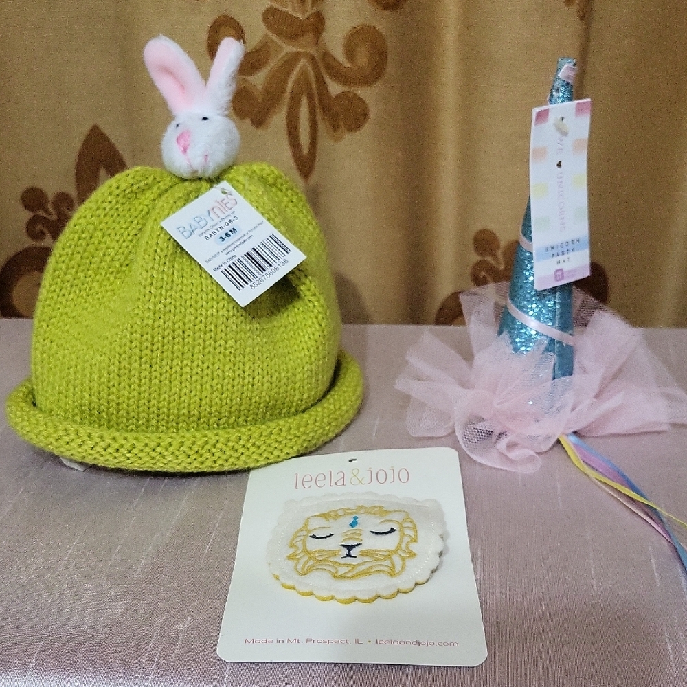 NWT Baby Hat & Hairclip